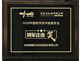 2020中国软件技术数据安全领军企业奖